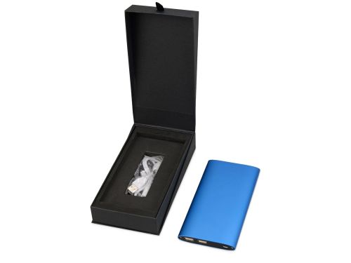 Портативное зарядное устройство Джет с 2-мя USB-портами, 8000 mAh, синий