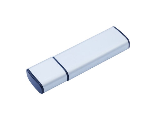 USB-флешка металлическая на 64ГБ с колпачком, серебро