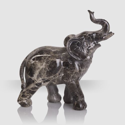 Скульптура "Слон", черный с серым