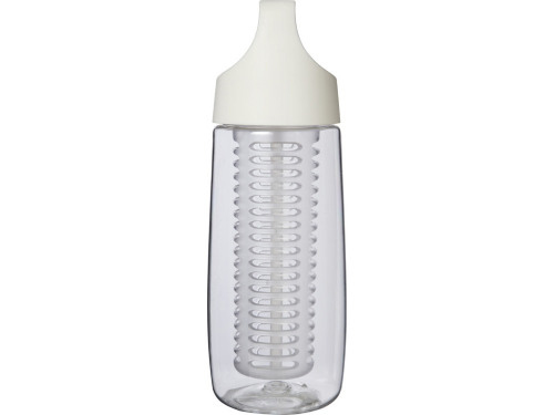 Спортивная бутылка HydroFruit из переработанной пластмассы, с инфузором, 700 мл - Белый