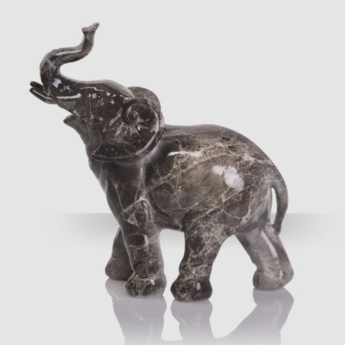 Скульптура "Слон", черный с серым