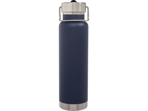 Спортивная бутылка Thor объемом 750 мл с медной обшивкой и вакуумной изоляцией, синий