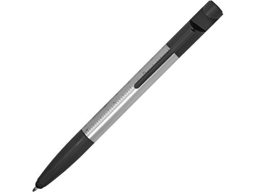 Ручка-стилус металлическая шариковая многофункциональная (6 функций) Multy, серебристый