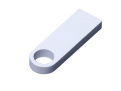 USB 2.0-флешка на 128 Гб с мини чипом и круглым отверстием, белый