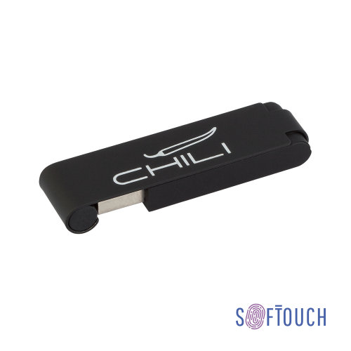 Флеш-карта "Case", объем памяти 16GB, покрытие soft touch, черный