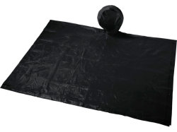 Складывающийся полиэтиленовый дождевик Paulus в сумке, черный